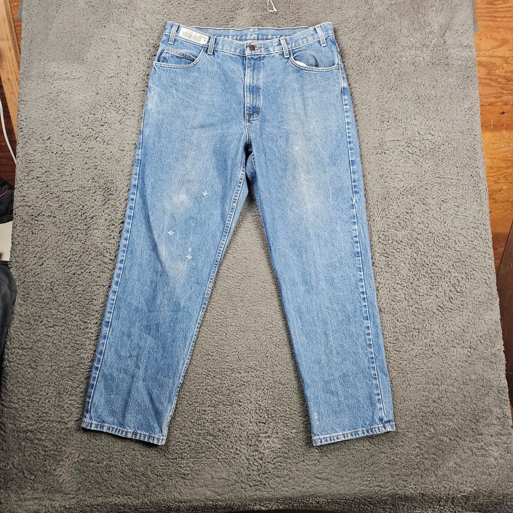WEARGUARD Men Jeans 38x32 Light‎ Wash Straight Leg Denim Pants
